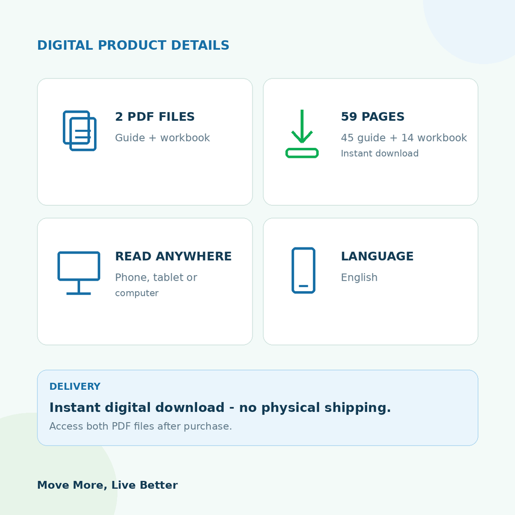 Move More, Live Better digital product details - 2 PDFs, 59 pages