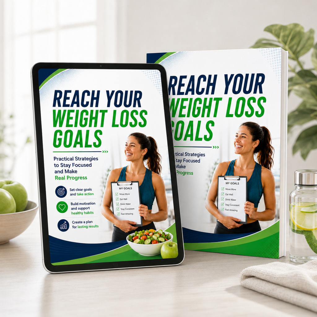 Reach Your Weight Loss Goals ebook and tablet mockup